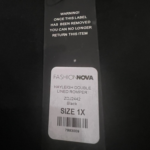 BRAND NEW Hayleigh Double Lined Romper - Black Size 1X - Picture 4 of 4